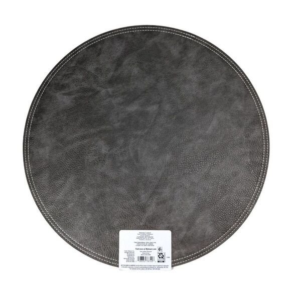 Better Homes & Garden Persia Faux Leather Placemat Brown 15" Round 1pc Gift - Picture 5 of 5